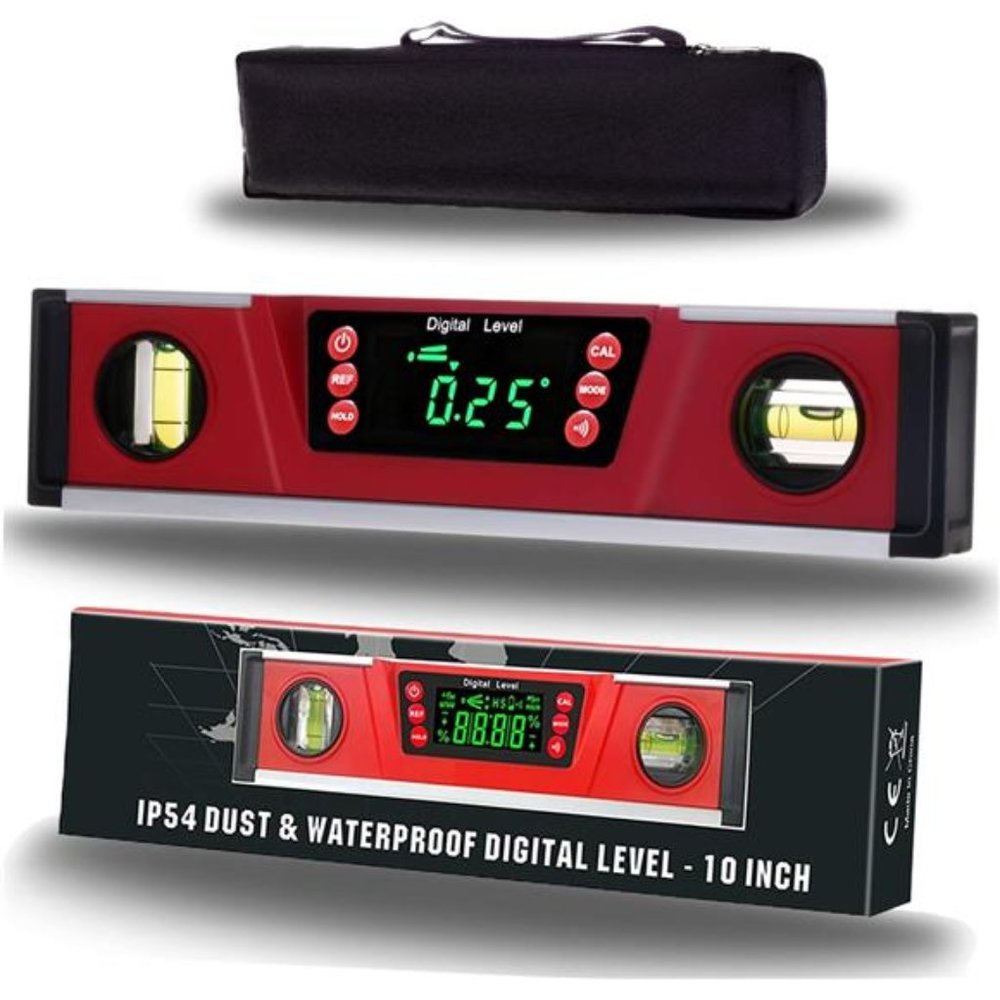10-Inch Digital Torpedo Level& Protractor |Neodymium Magnets |Bright LED Display